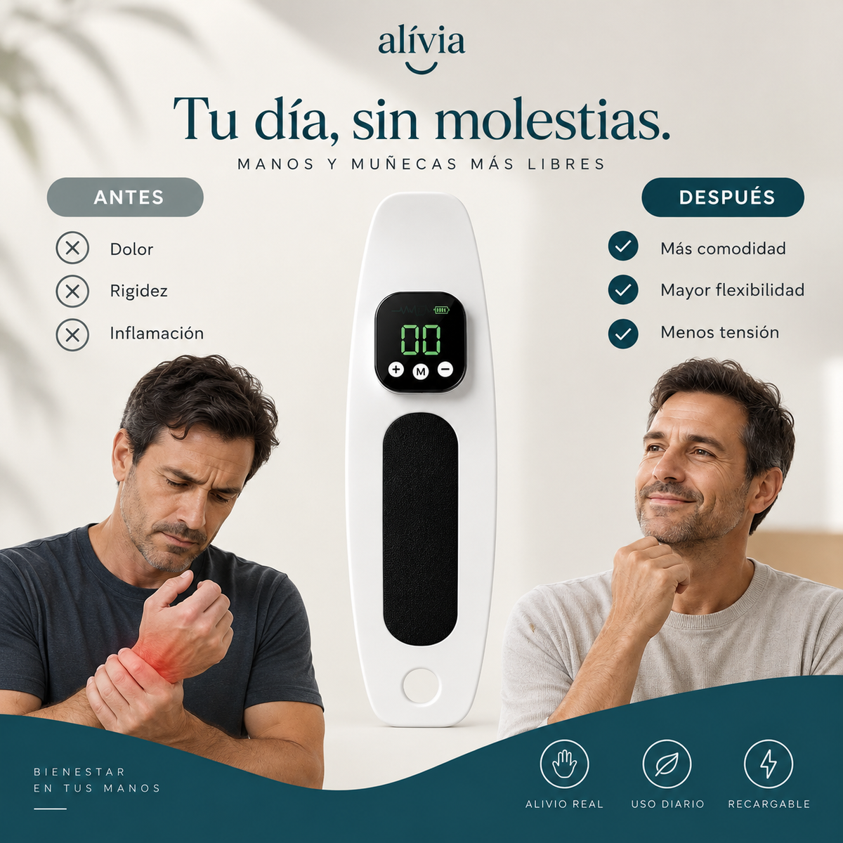 Alívia HandCare™ | Masajeador Terapéutico de Muñeca y Mano