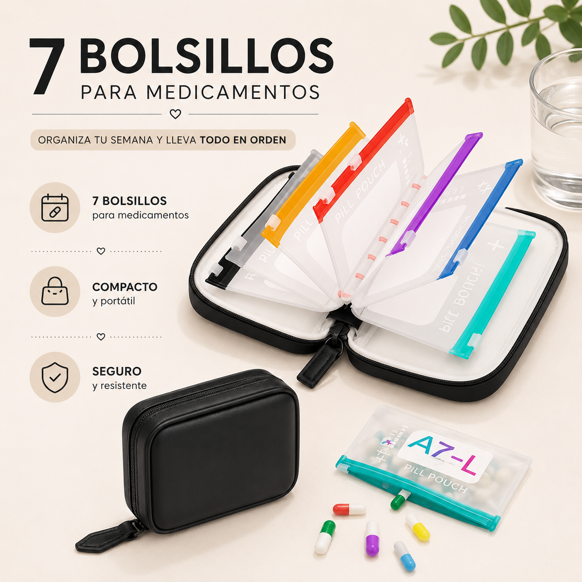 MediPocket™ | Estuche Organizador de Medicamentos