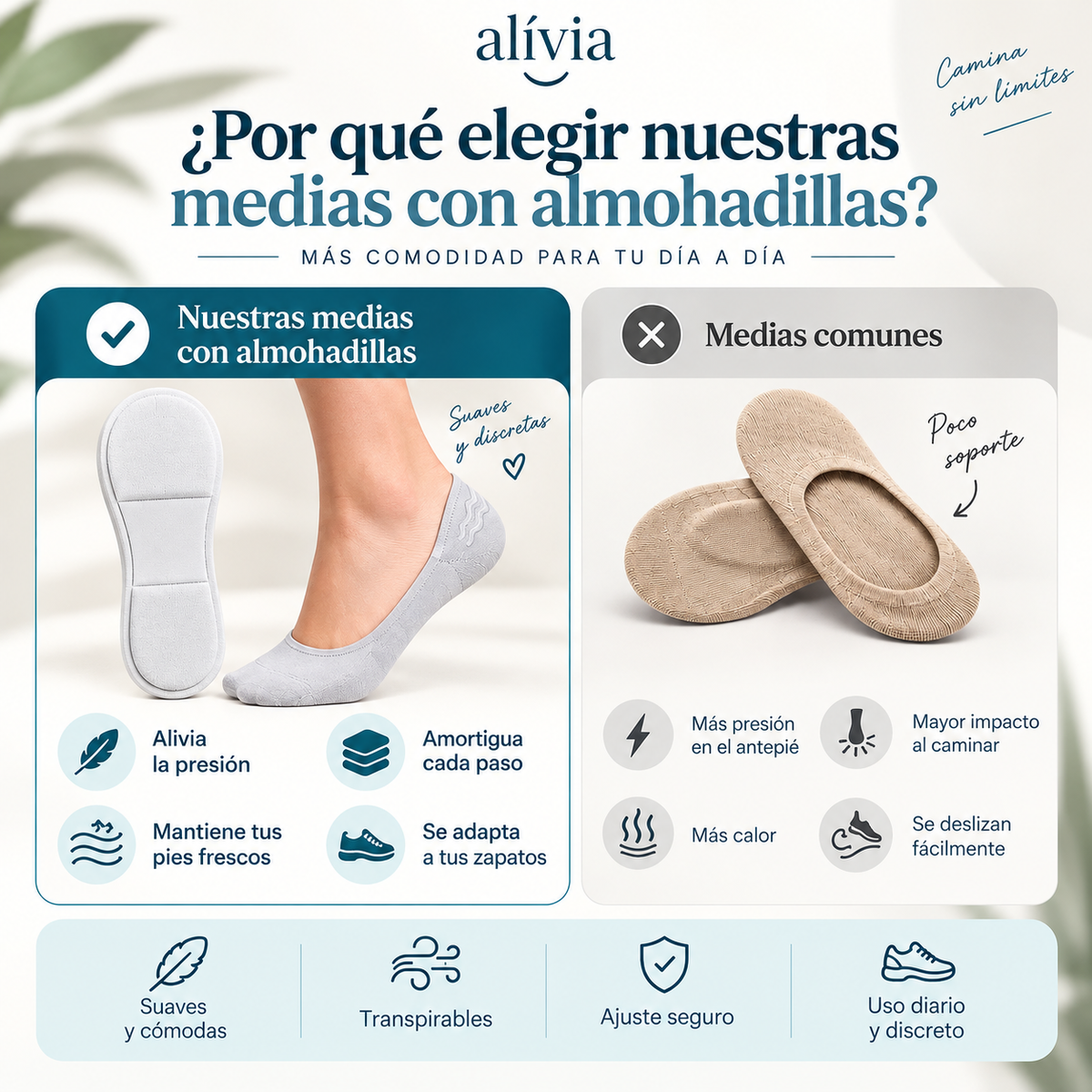 Alívia Step™ | Soporte Plantar Diario