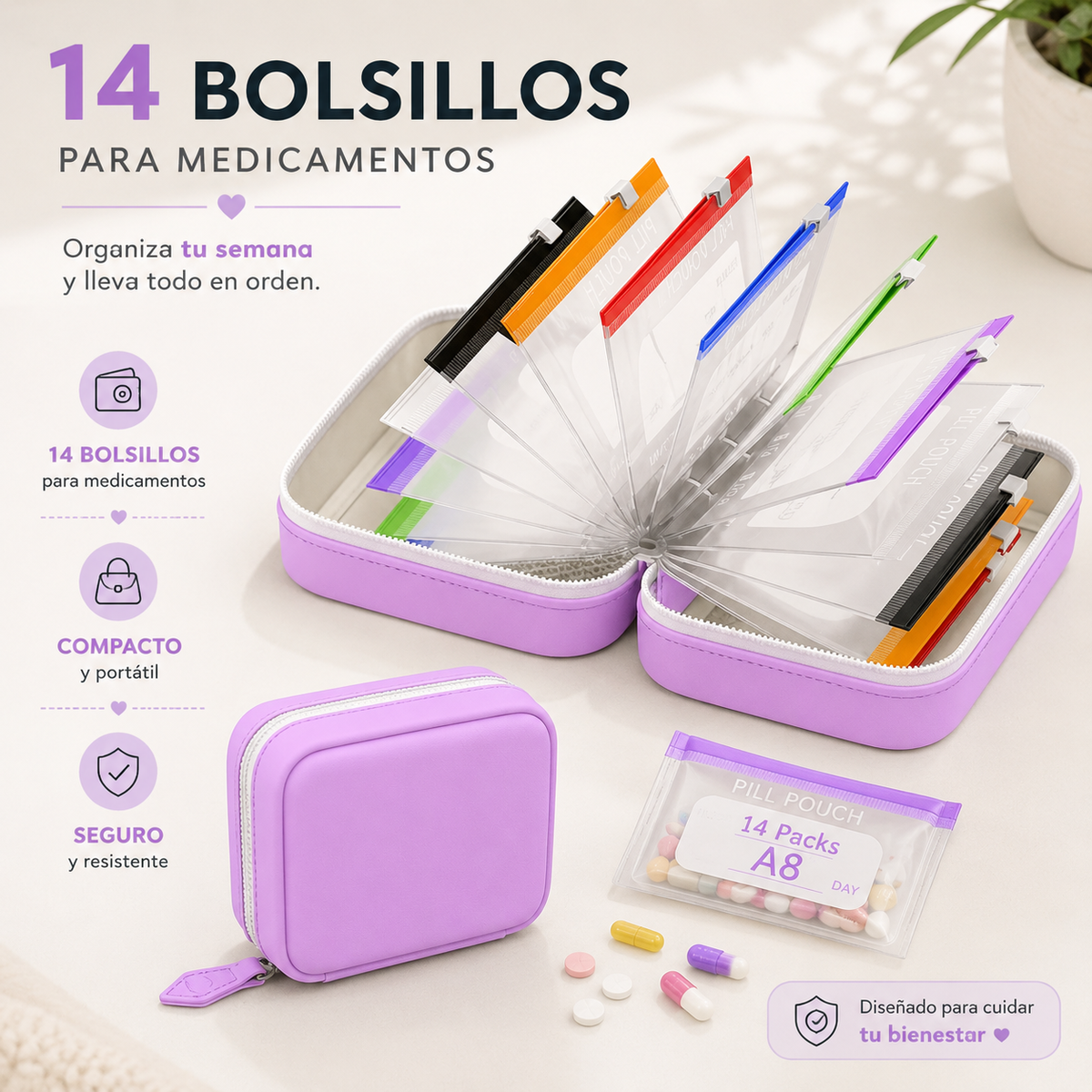 MediPocket™ | Estuche Organizador de Medicamentos