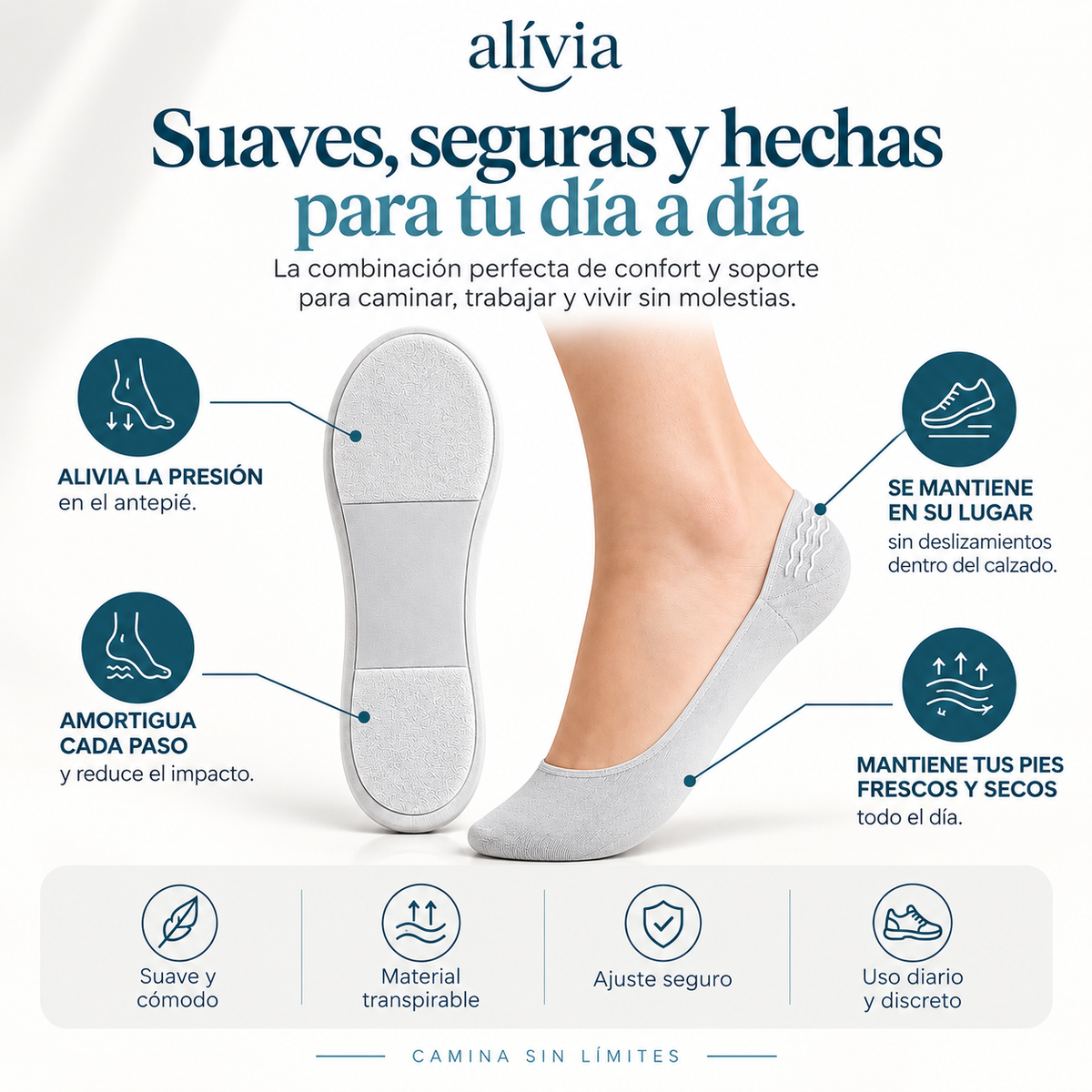 Alívia Step™ | Soporte Plantar Diario